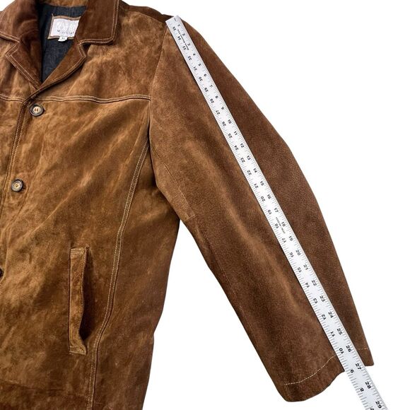 Vintage Wilsons Leather M. Julian Leather Jacket Size XL Brown Roughout Long - Picture 14 of 14